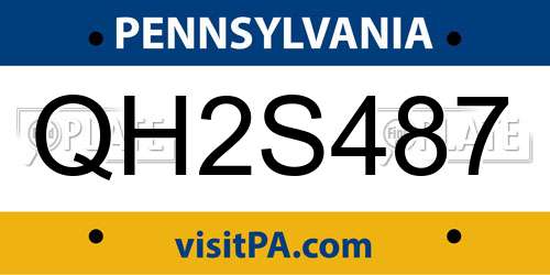 QH2S487 Pennsylvania License Plate