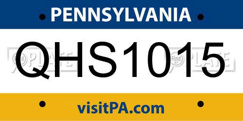 QHS1015 Pennsylvania License Plate