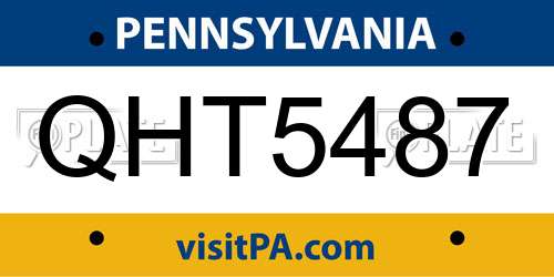 QHT5487 Pennsylvania License Plate