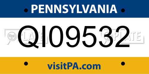QI09532 Pennsylvania License Plate