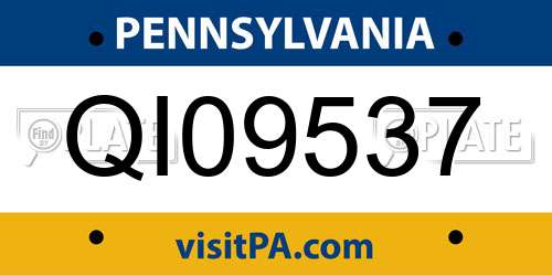 QI09537 Pennsylvania License Plate