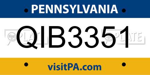 QIB3351 Pennsylvania License Plate