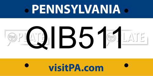 QIB511 Pennsylvania License Plate