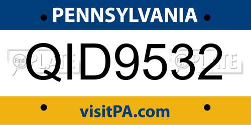 QID9532 Pennsylvania License Plate