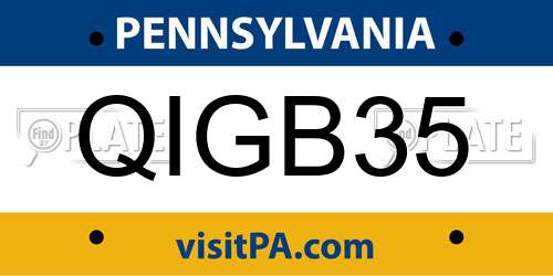 QIGB35 Pennsylvania License Plate