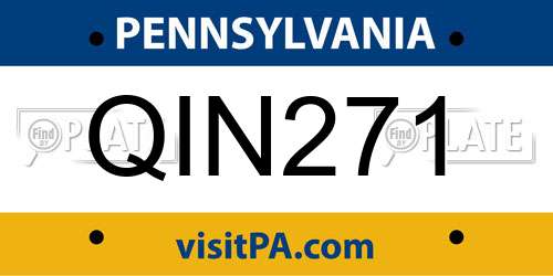 QIN271 Pennsylvania License Plate