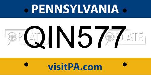 QIN577 Pennsylvania License Plate