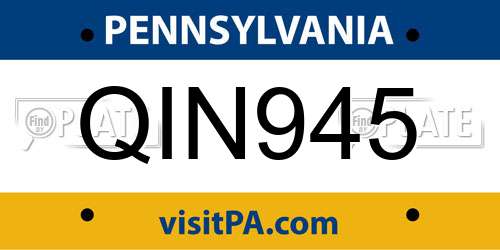 QIN945 Pennsylvania License Plate
