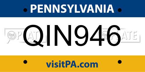 QIN946 Pennsylvania License Plate