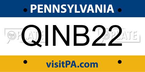 QINB22 Pennsylvania License Plate