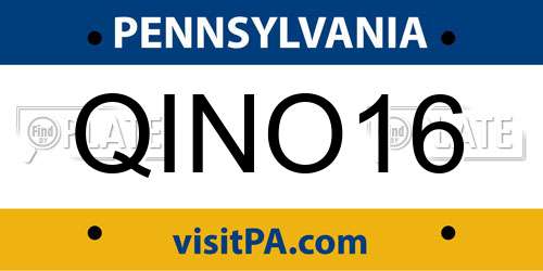 QINO16 Pennsylvania License Plate