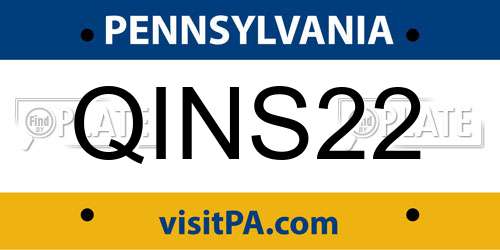 QINS22 Pennsylvania License Plate