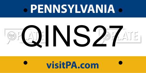 QINS27 Pennsylvania License Plate