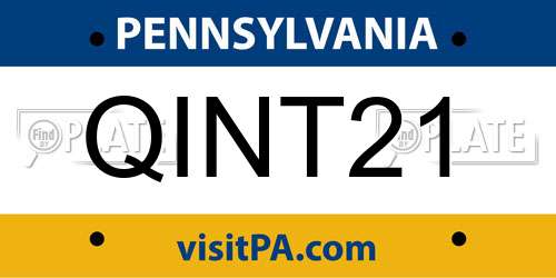 QINT21 Pennsylvania License Plate