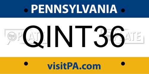 QINT36 Pennsylvania License Plate