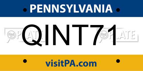 QINT71 Pennsylvania License Plate