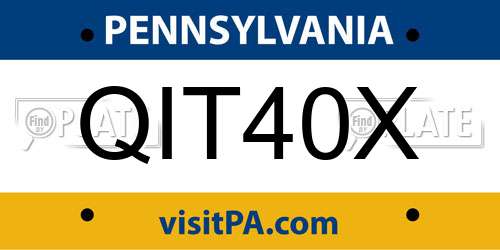 QIT40X Pennsylvania License Plate