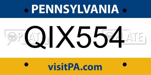 QIX554 Pennsylvania License Plate