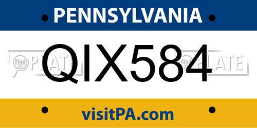 QIX584 Pennsylvania License Plate