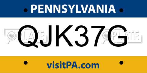 QJK37G Pennsylvania License Plate