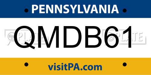 QMDB61 Pennsylvania License Plate