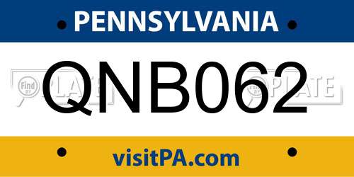 QNB062 Pennsylvania License Plate