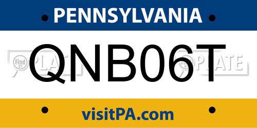 QNB06T Pennsylvania License Plate
