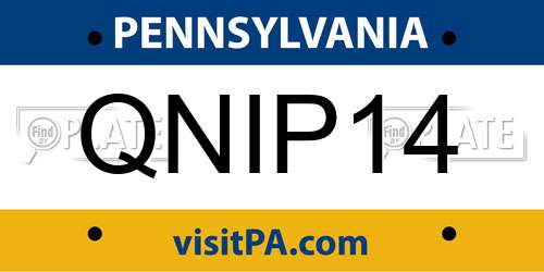 QNIP14 Pennsylvania License Plate