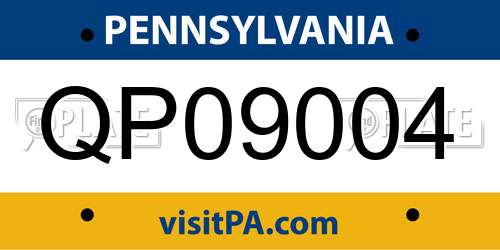QP09004 Pennsylvania License Plate