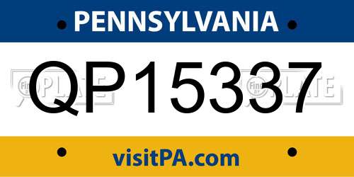 QP15337 Pennsylvania License Plate