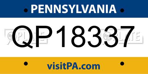 QP18337 Pennsylvania License Plate