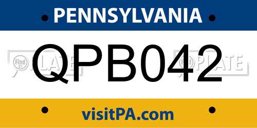 QPB042 Pennsylvania License Plate