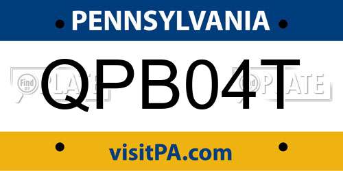 QPB04T Pennsylvania License Plate