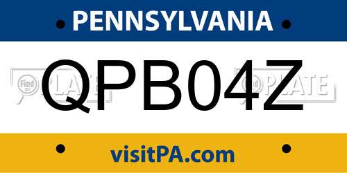 QPB04Z Pennsylvania License Plate