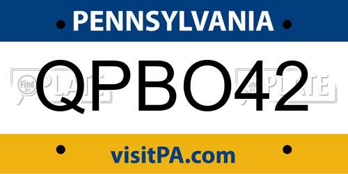 QPBO42 Pennsylvania License Plate