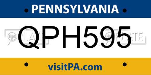 QPH595 Pennsylvania License Plate