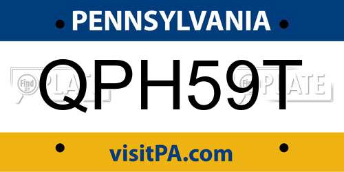 QPH59T Pennsylvania License Plate