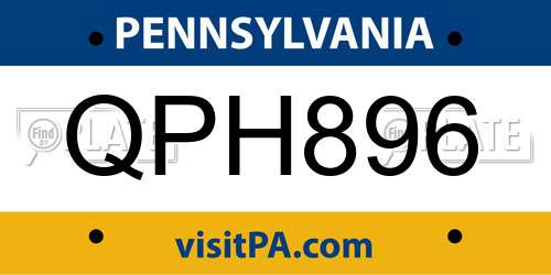 QPH896 Pennsylvania License Plate