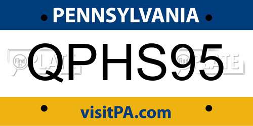 QPHS95 Pennsylvania License Plate