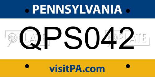 QPS042 Pennsylvania License Plate