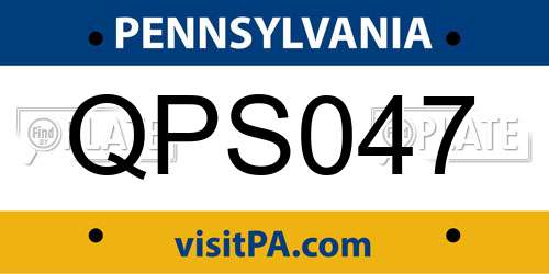 QPS047 Pennsylvania License Plate