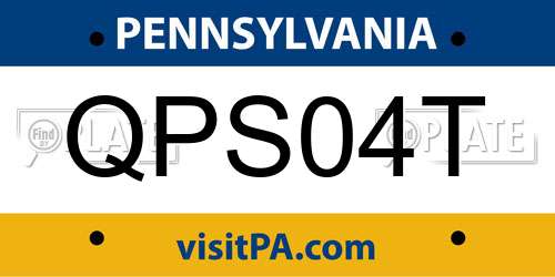QPS04T Pennsylvania License Plate