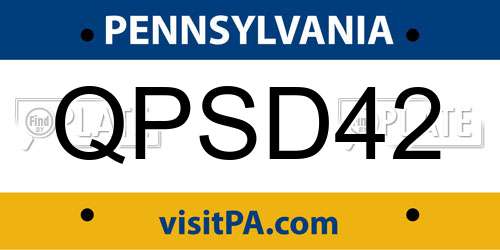 QPSD42 Pennsylvania License Plate