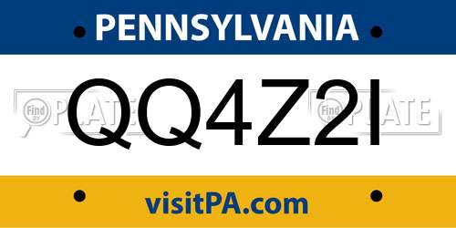 QQ4Z2I Pennsylvania License Plate