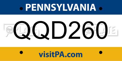 QQD260 Pennsylvania License Plate