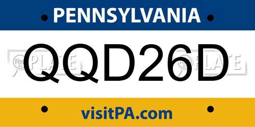 QQD26D Pennsylvania License Plate