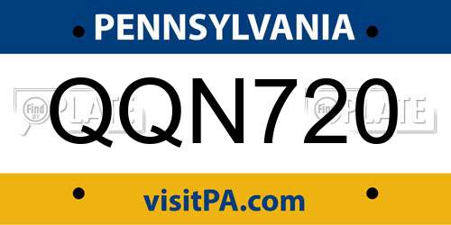 QQN720 Pennsylvania License Plate