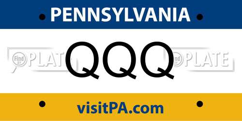 QQQ Pennsylvania License Plate