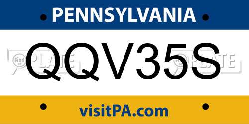 QQV35S Pennsylvania License Plate