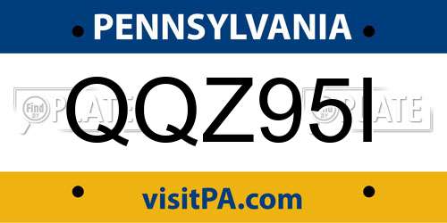 QQZ95I Pennsylvania License Plate